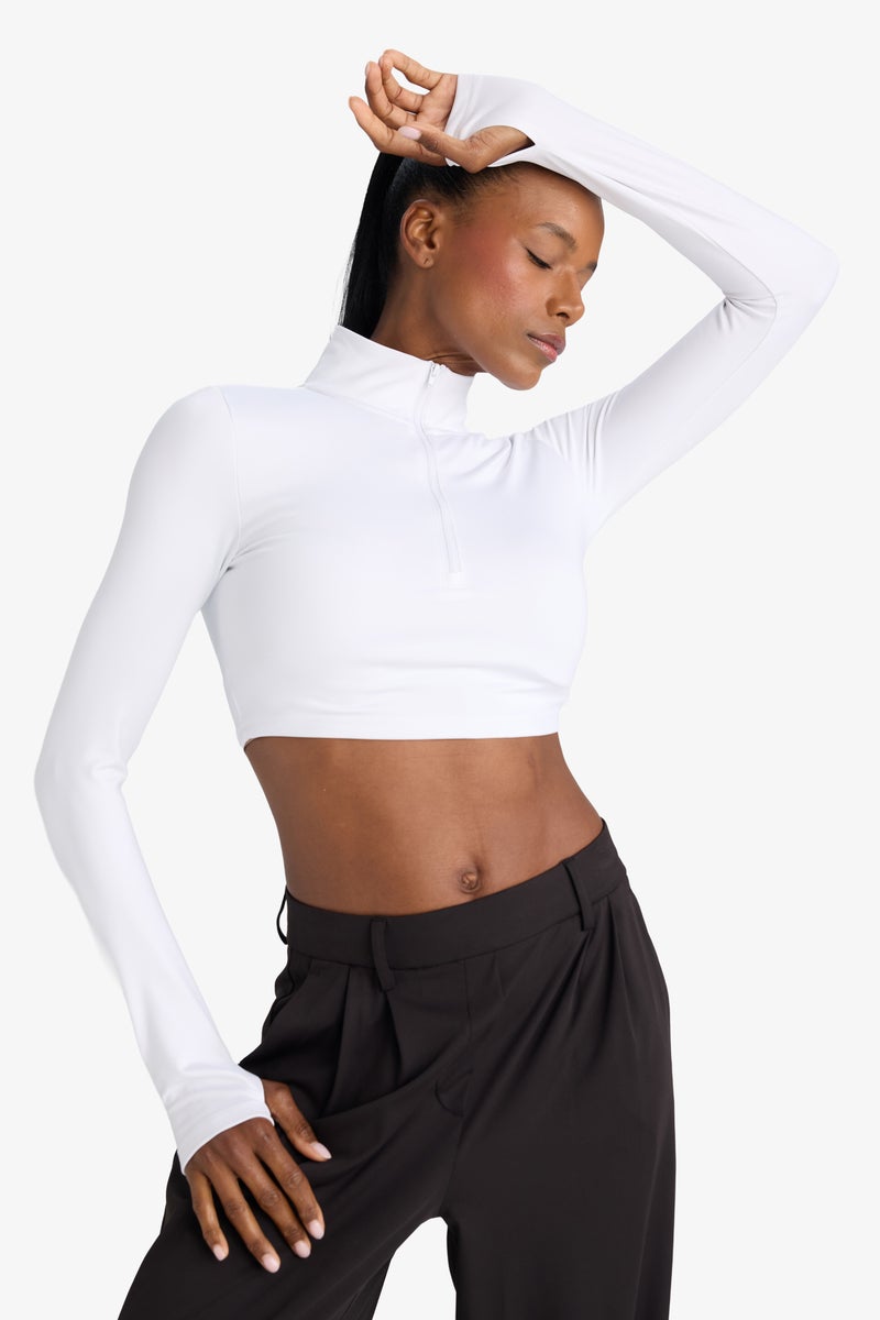 DeFacto White Woman DeFactoFit Slim Fit Collar Soft Inside Stretchy Fabric T-Shirt Casual - Image 4